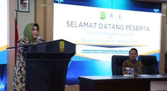 Rahma Wakil Walikota Tanjungpinang memberikan sambutan. Foto: Ist