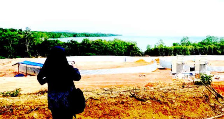 Salah satu usaha tambak udang di Desa Penghujan Kecamatan Teluk Bintan. Foto : Ari